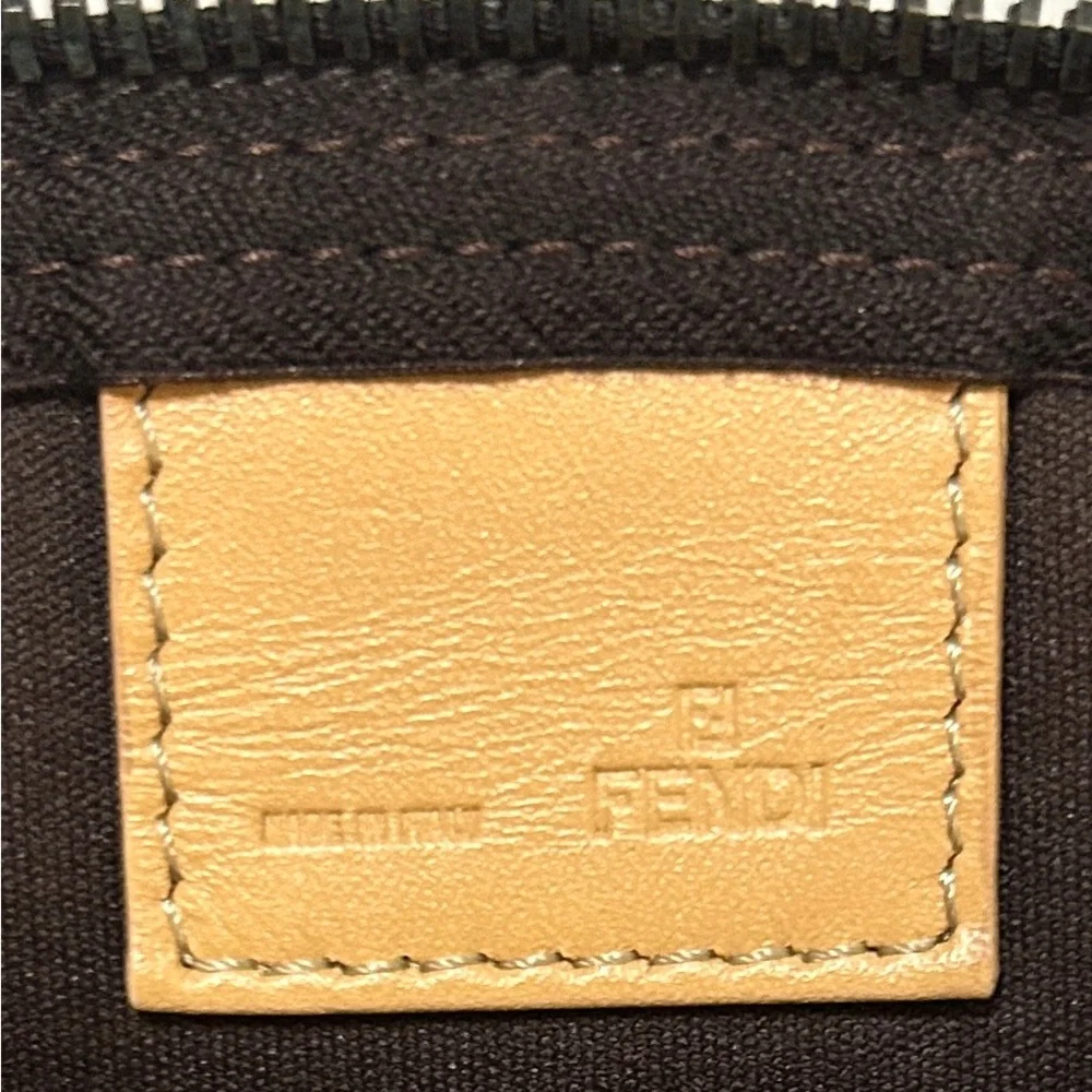 Fendi Zucca Brown Canvas Monogram Zipper Pouch & Fendi Box (EUC) - Picture 5 of 12